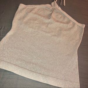 {EXPRESS} Silver Metallic Halter Top ✨